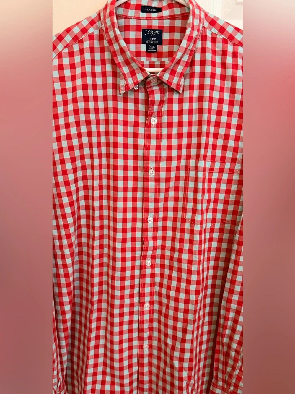 J.Crew Classic Flex Washed Multicolor Men’s XXL Long Sleeve Button Down Shirt .